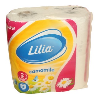 Туалетная бумага Лилия ромашка 2 слойная  4 рулона  белый